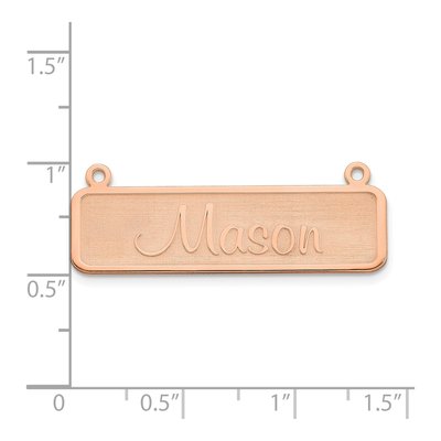14K Rose Gold Name Plate Bar Pendant – view 2