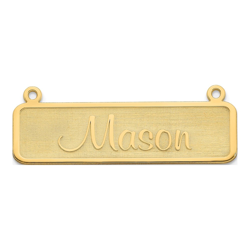 14K Yellow Gold Personalized Name Plate Bar
