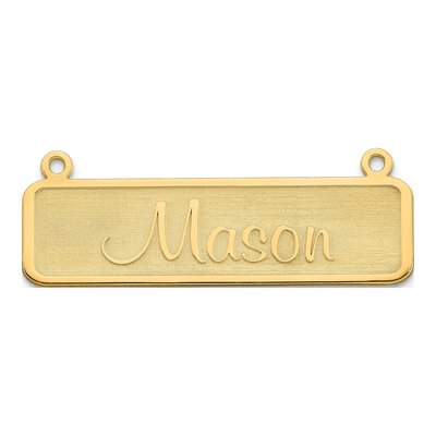 14K Yellow Gold Personalized Name Plate Bar Pendant