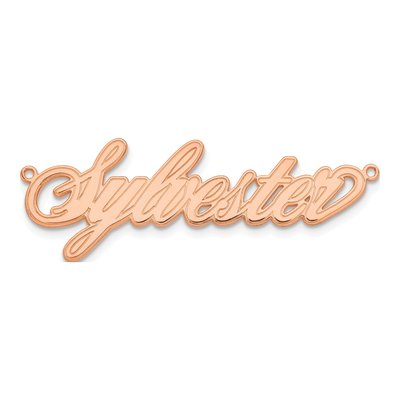 14K Rose Gold Etched Name Plate Pendant – view 4