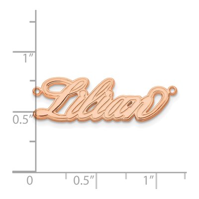 14K Rose Gold Etched Name Plate Pendant – view 5