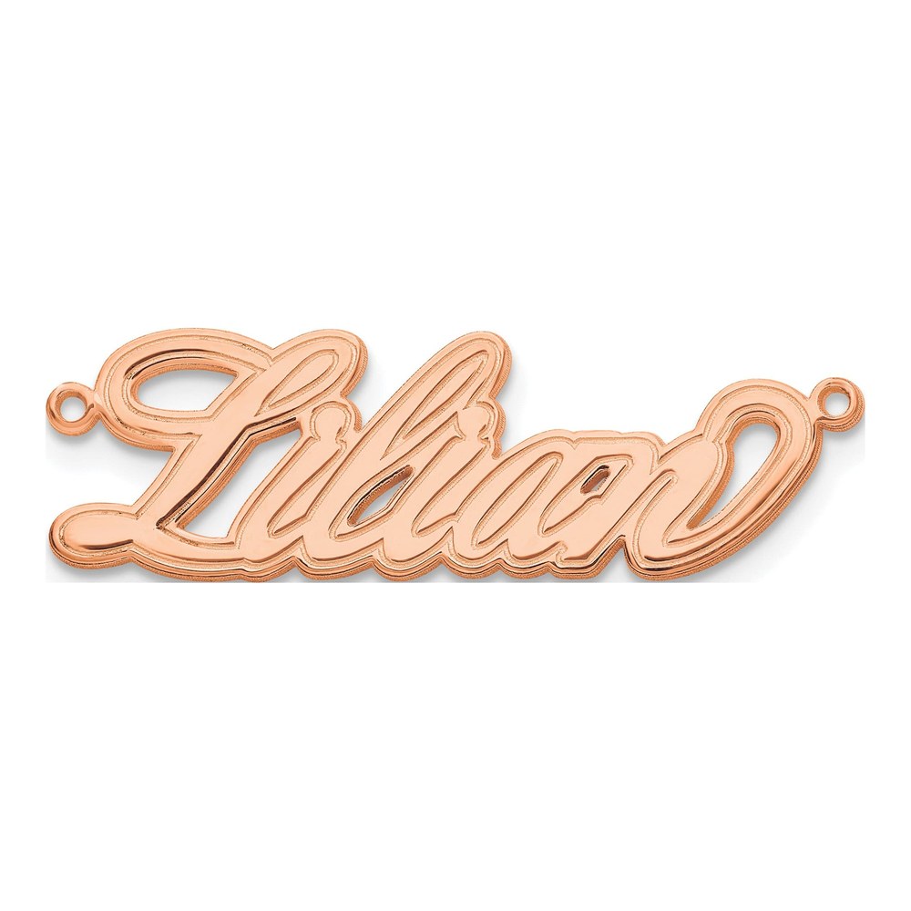 14K Rose Gold Etched Name Plate Pendant