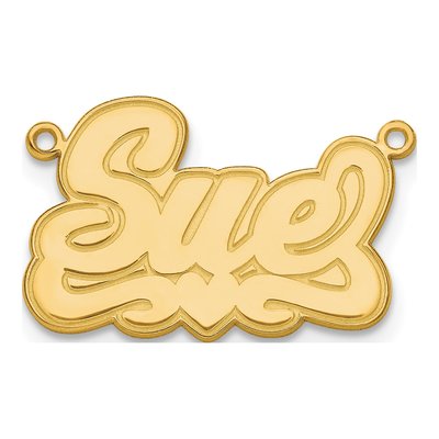Gold-Plated Sterling Silver Personalized Heart Name Plate Pendant – view 2