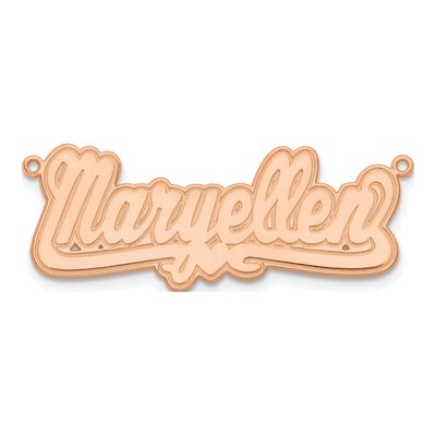 14K Rose Gold Personalized Etched Heart Name Plate Pendant – view 3