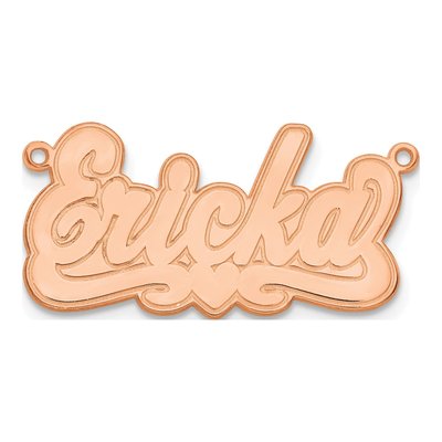 14K Rose Gold Personalized Etched Heart Name Plate Pendant