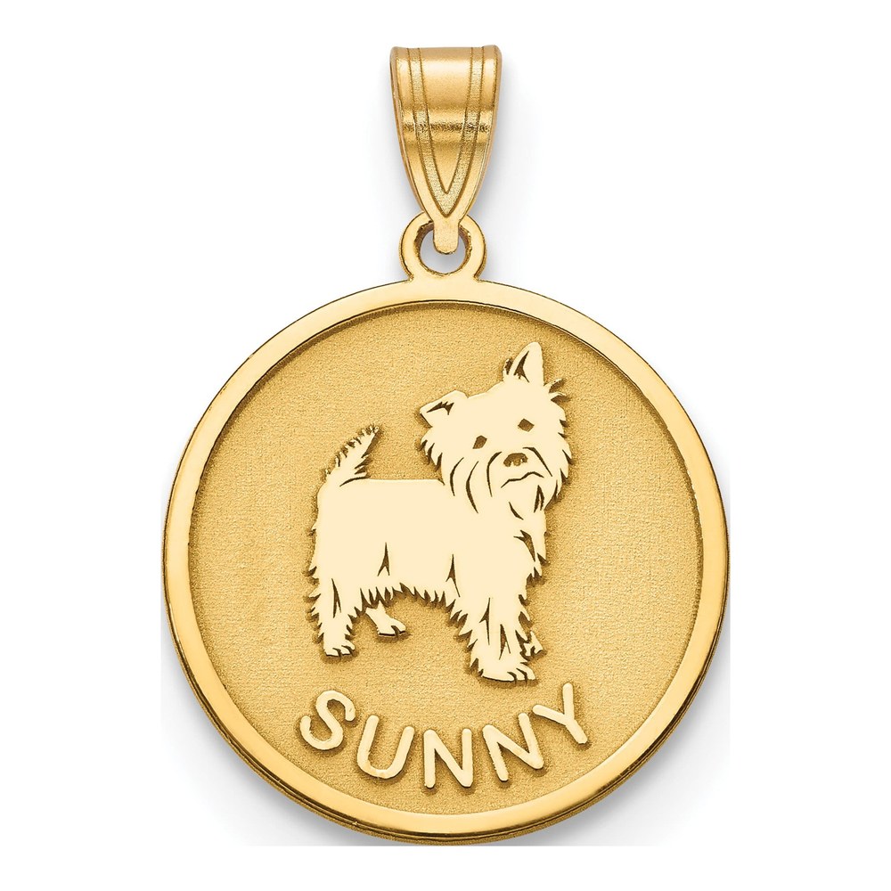 Sterling Silver/gold-Plated Dog Pendant