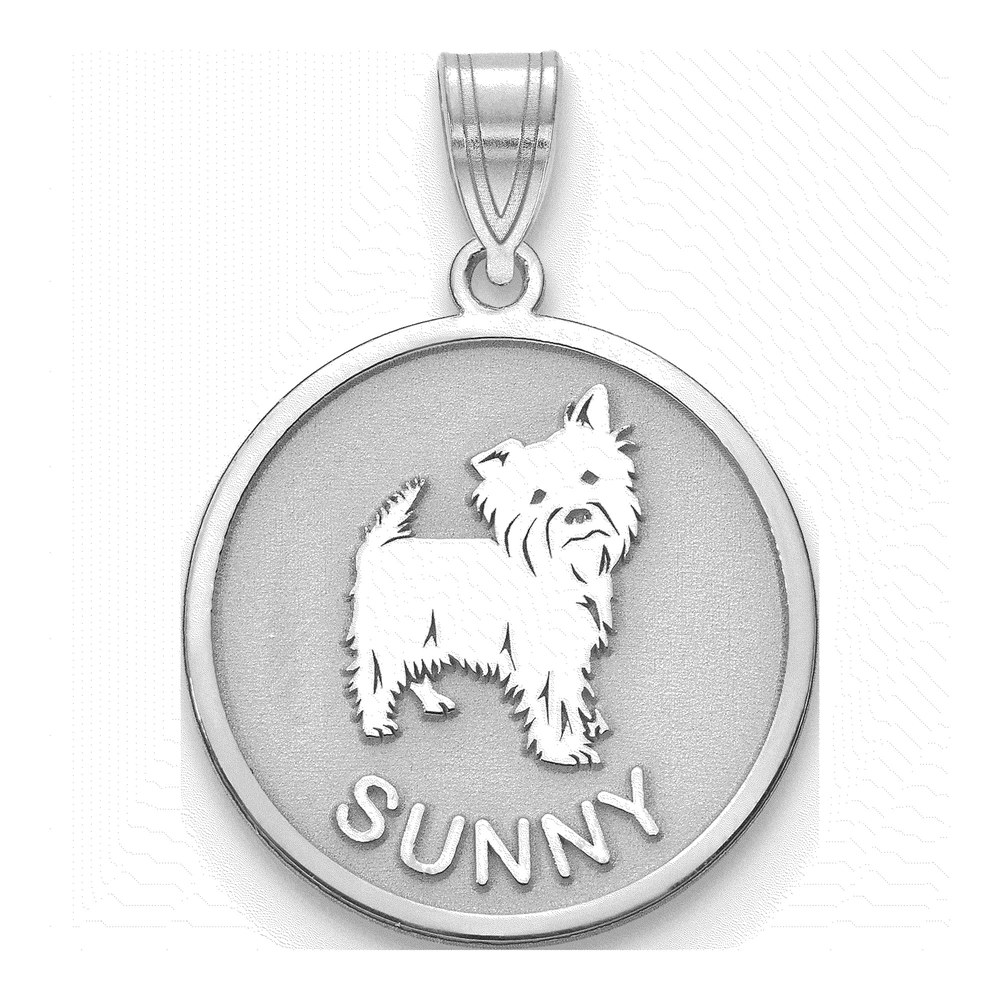 Sterling Silver/rhodium-Plated Dog Pendant