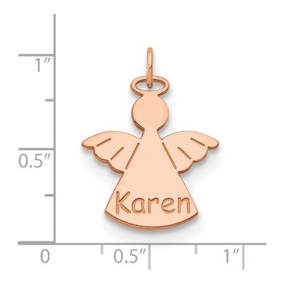 14K Rose Gold Personalized Angel Charm – view 2