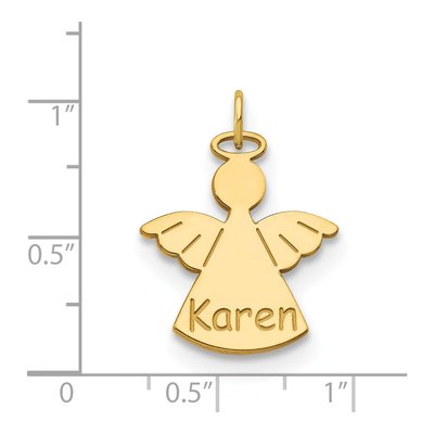14K Yellow Gold Personalized Angel Charm – view 2