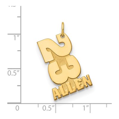 14K Yellow Gold Personalized Stacked Number Name Pendant – view 2