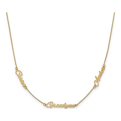 Gold-Plated Sterling Silver Personalized 3-Name Necklace