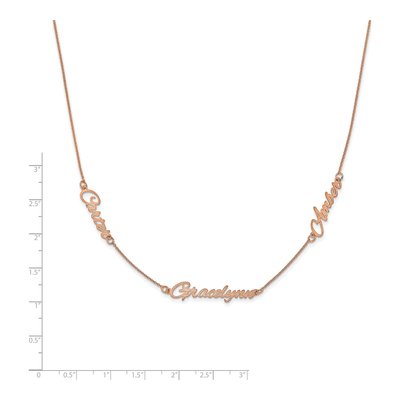 14K Rose Gold 3-Name Necklace – view 3