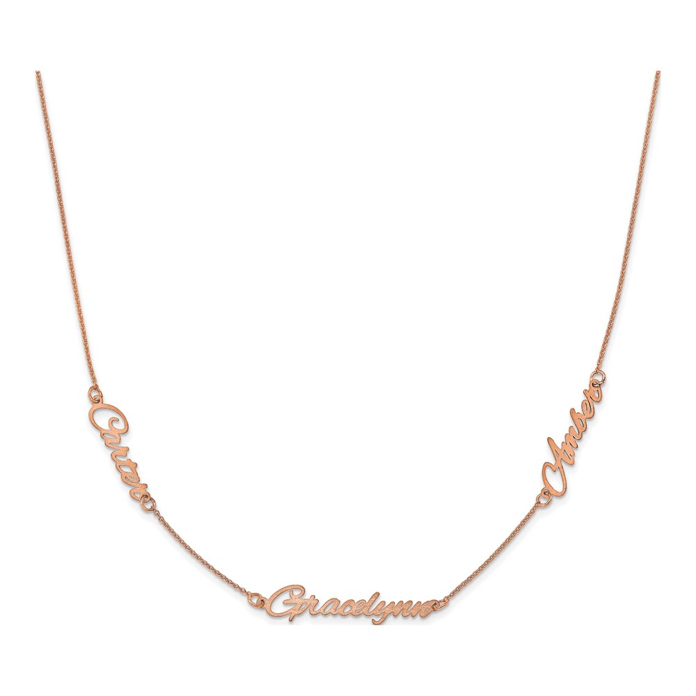 Rose Gold-Plated Sterling Silver Personalized 3-Name Necklace