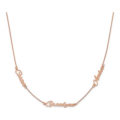 Rose Gold-Plated Sterling Silver Personalized 3-Name Necklace