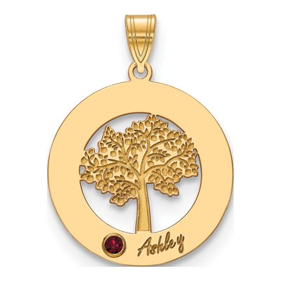 Gold-Plated Sterling Silver Personalized Family Tree Pendant – view 2