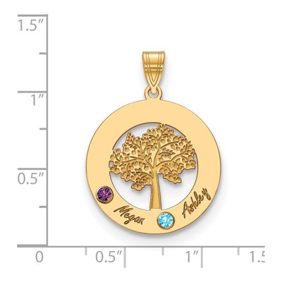 Gold-Plated Sterling Silver Family Tree Circle Pendant – view 3