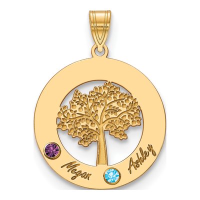 14K Yellow Gold Family Tree Pendant – view 3