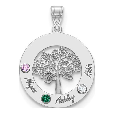 Sterling Silver Personalized Family Tree Pendant – view 2
