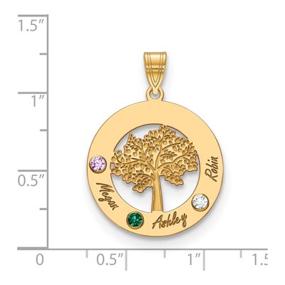 14K Yellow Gold Family Tree Pendant – view 3