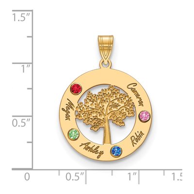 Gold-Plated Sterling Silver Family Tree Circle Pendant – view 3