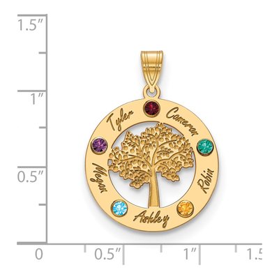 Gold-Plated Sterling Silver Family Tree Circle Pendant – view 3