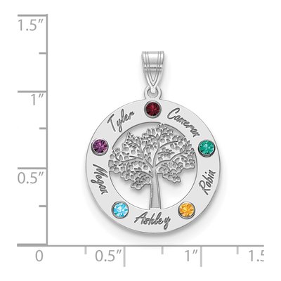 Sterling Silver Personalized Family Tree Pendant – view 3