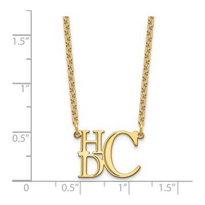 Gold-Plated Sterling Silver Personalized Monogram Pendant Necklace – view 3