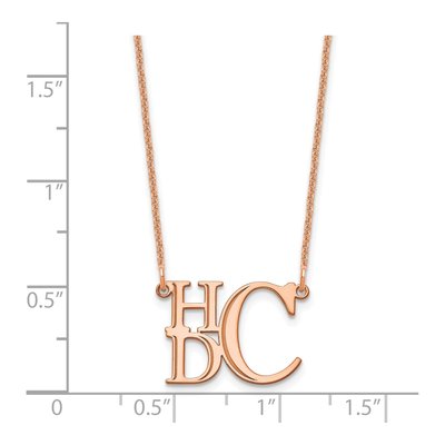 14K Rose Gold Personalized Monogram Pendant Necklace – view 2