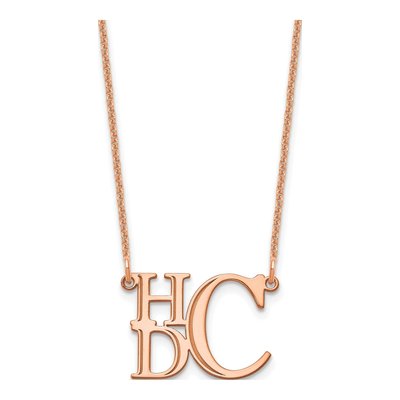14K Rose Gold Personalized Monogram Pendant Necklace