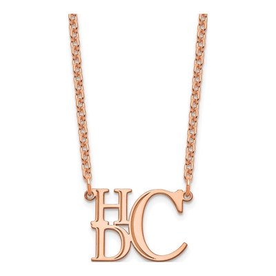 Rose Gold-Plated Sterling Silver Personalized Monogram Necklace