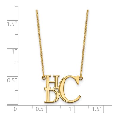 14K Yellow Gold Monogram Pendant Necklace – view 3