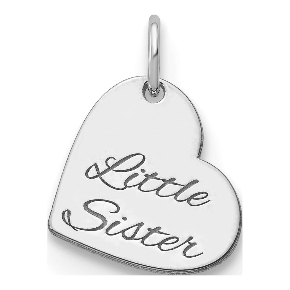 Sterling Silver/rhodium-Plated Personalized Heart Charm Pendant