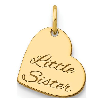 14K Yellow Gold Personalized Heart Charm