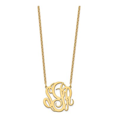 Gold-Plated Sterling Silver Personalized Monogram Pendant Necklace – view 2