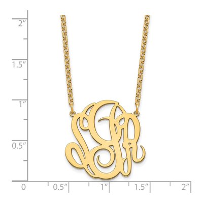 Gold-Plated Sterling Silver Personalized Monogram Pendant Necklace – view 3