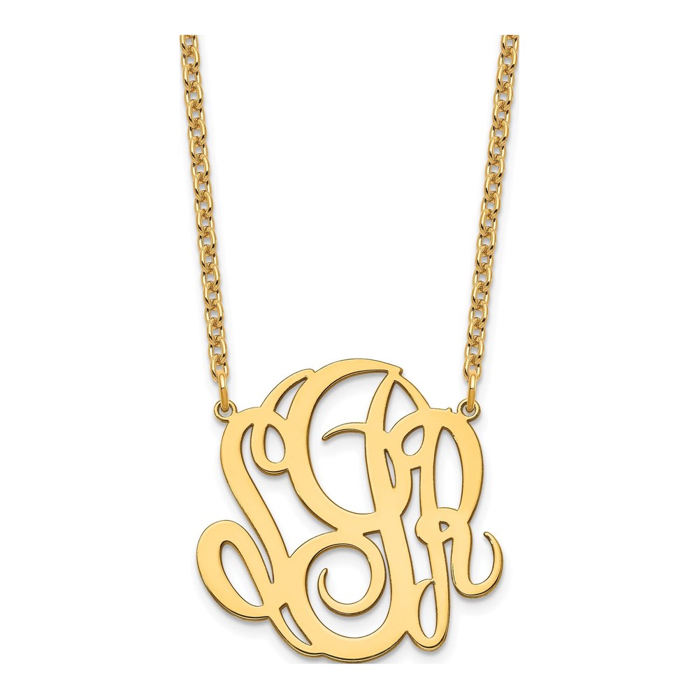 Gold-Plated Sterling Silver Personalized Monogram Pendant Necklace