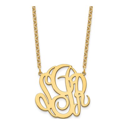 Gold-Plated Sterling Silver Personalized Monogram Pendant Necklace