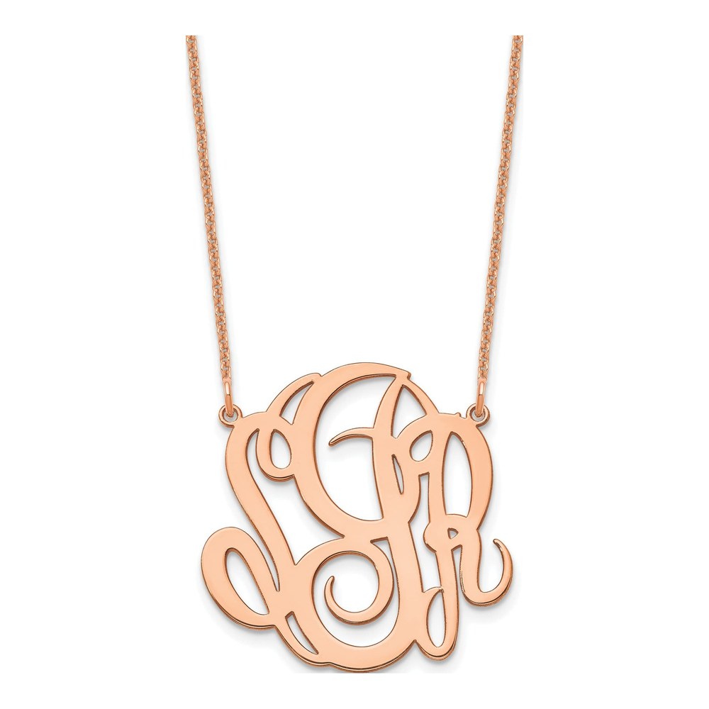 14K Rose Gold Personalized Monogram Necklace