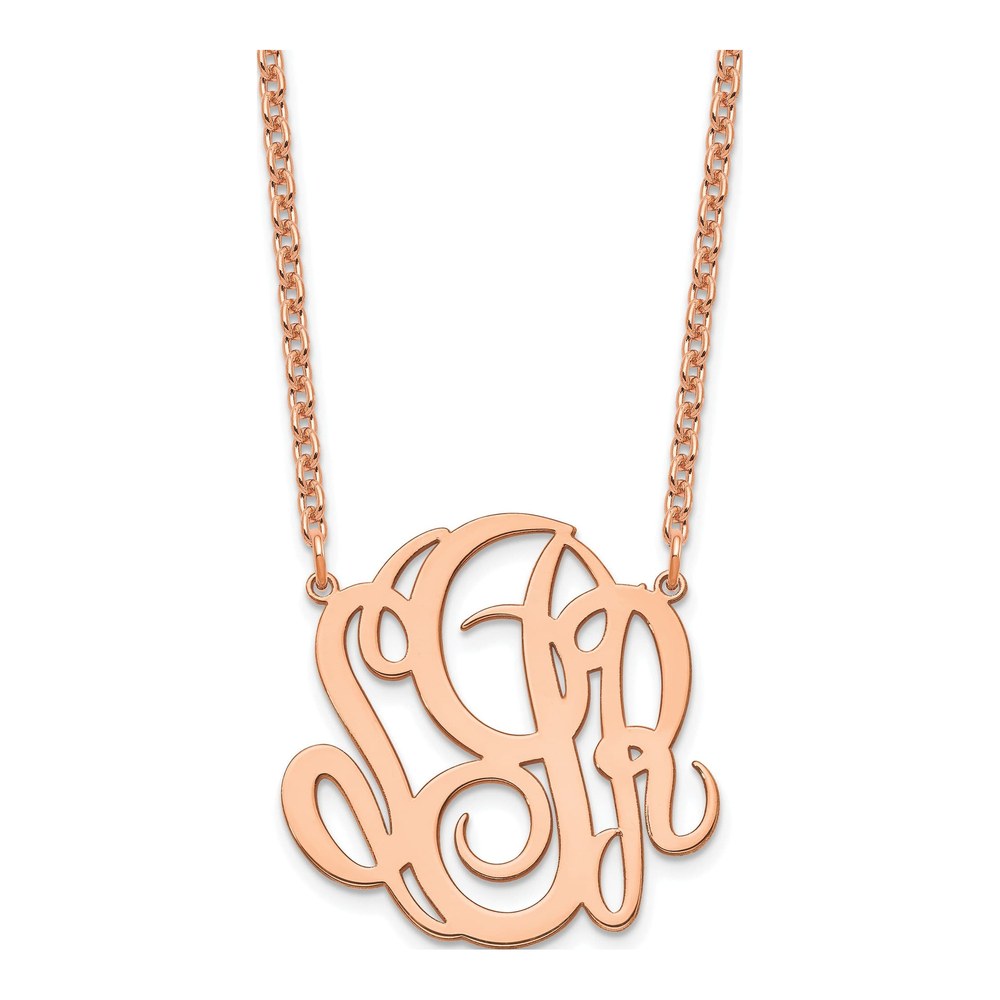 Rose Gold-Plated Sterling Silver Personalized Monogram Necklace