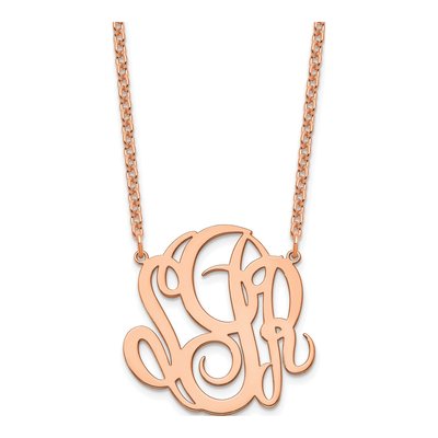 Rose Gold-Plated Sterling Silver Personalized Monogram Necklace