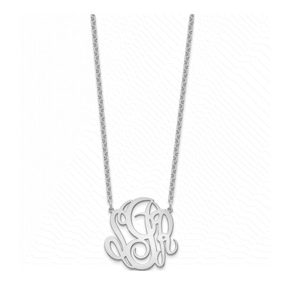Sterling Silver Personalized Monogram Pendant Necklace – view 2