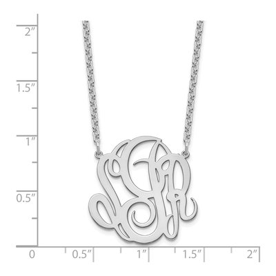 Sterling Silver Personalized Monogram Pendant Necklace – view 3
