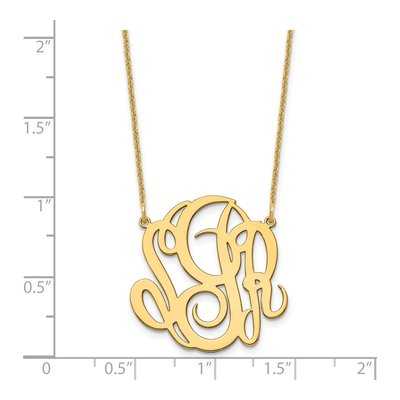 14K Yellow Gold Personalized Monogram Pendant Necklace – view 3