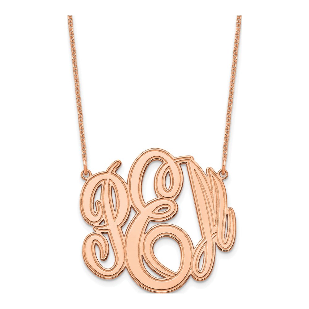 14K Rose Gold Personalized Monogram Necklace