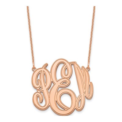 14K Rose Gold Personalized Monogram Necklace