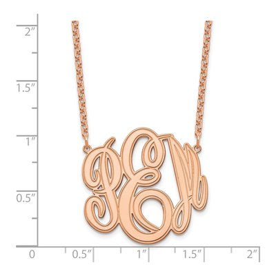 Rose Gold-Plated Sterling Silver Personalized Monogram Necklace – view 2