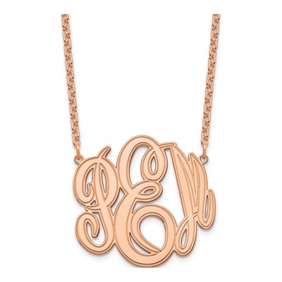 Rose Gold-Plated Sterling Silver Personalized Monogram Necklace