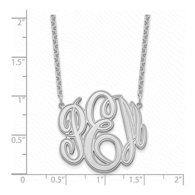 Sterling Silver Etched Monogram Pendant Necklace – view 3