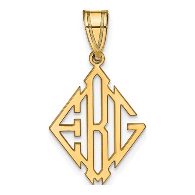 Gold-Plated Sterling Silver Personalized Monogram Pendant