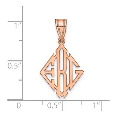 14K Rose Gold Personalized Monogram Pendant – view 2